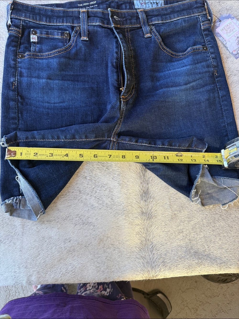 Ag Adriano Goldschmied Jeans Dark Blue Rolled-Hem  Shorts AG-ED DENIM 30‎ - Picture 17 of 17
